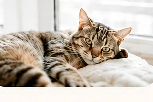 窓辺でくつろぐ猫